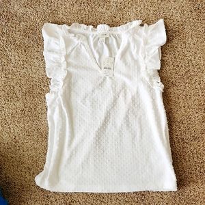 NWT J.Crew White Swiss Dot Shirt